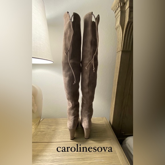 Authentic Stuart Weitzman Highland Boot Slate Suede Over the Knee Boots - Picture 4 of 8